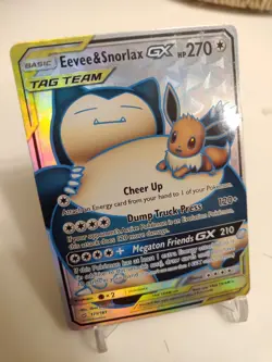 *Custom-made*Highest Quality, Evee & Snorlax Gx, Textured Holo "Display-Card" - Image 3