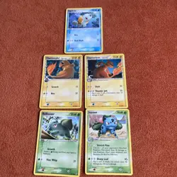 Lot of Starter Pokemon Cards Charmander Squirtle Bulbasaur Ungraded Near Mint - Image 1