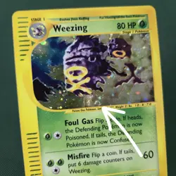 FART WHOLE SWIRL 🌀💫 LP Weezing 32/165 Holo Rare Expedition Pokemon WOTC Card - Image 1