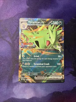 Tyranitar ex 064/131 Pokemon Stamped Prismatic Evolutions Double Rare Promo Card - Image 1