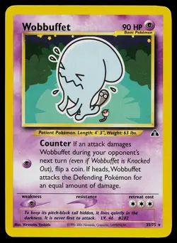 Pokemon Neo Discovery 35/75 Wobbuffet Pokemon Card - Image 1