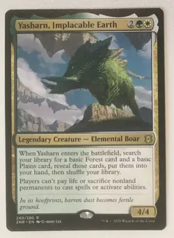YASHARN, IMPLACABLE EARTH Zendikar Rising MTG Magic NM Rare - Image 1