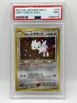 Pokemon Light Togetic Neo Genesis 4 Japanese Holo Rare #176 PSA 9 Mint - Image 1