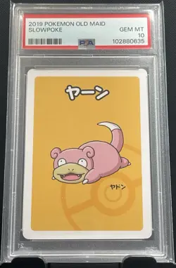 PSA 10 GEM MINT Japanese Slowpoke Old Maid Card Pokemon Center 2019 - Image 1