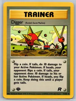 NM Digger (Rocket's Secret Machine) 75/82 1st Edition Team Rocket Pokemon 2000 - Image 1