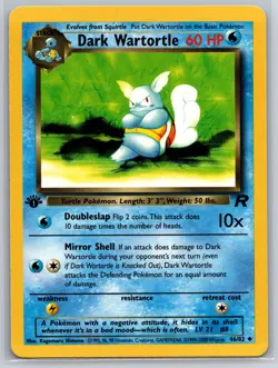NM Dark Wartortle 46/82 1st Edition Team Rocket Pokemon 2000 - Image 1