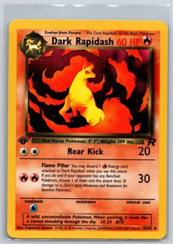 NM Dark Rapidash 44/82 1st Edition Team Rocket Pokemon 2000 - Image 1