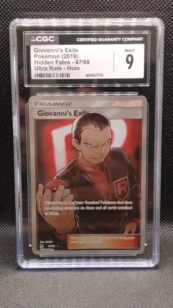 CGC 9 MINT Pokemon Card Giovanni's Exile Hidden Fates Full Art Team Rocket - Image 1