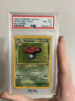 1999 Pokemon Jungle Vileplume Unlimited Holo PSA 8 No Symbol - Image 1