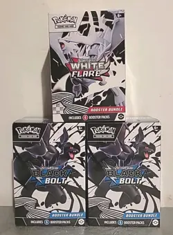 *LOT OF 3* Pokemon TCG: Black Bolt & White Flare Booster Bundles NEW/SEALED - Image 1