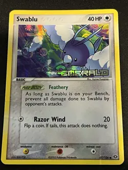 Pokemon Swablu Ex Emerald Holo 67/106 2005 - Image 1