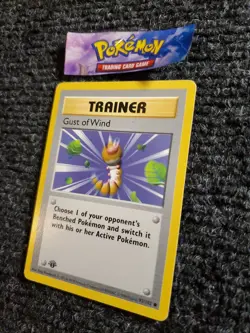 Pokemon TCG Gust of Wind Base Set 93/102 Shadowless 1st Edition NM - Image 2