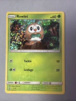 Pokemon TCG * * PROMO * McDonald's Collection 2017 * 1/12 Rowlet * Holo * NM - Image 1