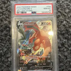 Pokemon Charizard V Alt Full Art 154/172 Brilliant Stars #154 GEM MINT PSA 10 - Image 2
