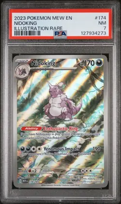 2023 POKEMON MEW EN-151 #174 NIDOKING ILLUSTRATION RARE PSA 7 - Image 1