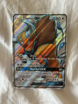 Tauros GX 144/149 Full Art Holo Ultra Rare Sun & Moon Base Set Pokemon Card NM - Image 3
