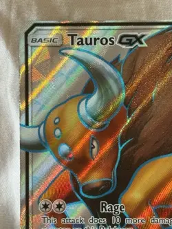 Tauros GX 144/149 Full Art Holo Ultra Rare Sun & Moon Base Set Pokemon Card NM - Image 5
