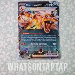 Pokemon Card Charizard Ex 054/091 Ultra Rare Scarlet Violet Paldean Fates LP - Image 1