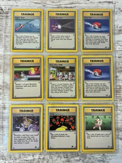 Pokemon TCG Trainer Card Lot Vintage Wizards WOTC Card 3 Binder Pages Light Play - Image 1