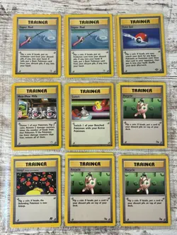 Pokemon TCG Trainer Card Lot Vintage Wizards WOTC Card 3 Binder Pages Light Play - Image 3
