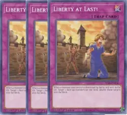 Yugioh - Liberty at Last! x 3 - 1st Edition NM - Free Holographic Card - Image 1