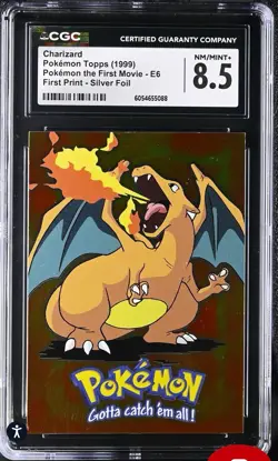 CGC 8.5 Charizard 1999 the First Movie Topps E6 Silver Foil Pokemon Card PSA BGS - Image 1