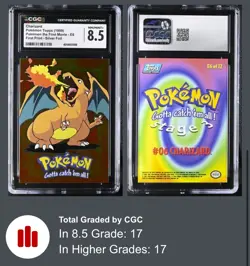 CGC 8.5 Charizard 1999 the First Movie Topps E6 Silver Foil Pokemon Card PSA BGS - Image 3