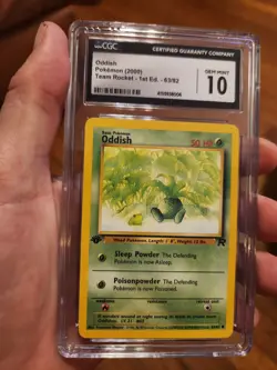 CGC 10 GEM MINT Oddish 1st Edition 63/82 Team Rocket Pokemon Card - Image 5