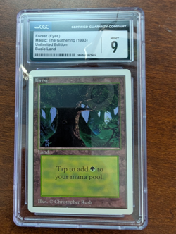 MTG Magic The Gathering Unlimited Forest CGC Graded 9 Mint Land - Image 1