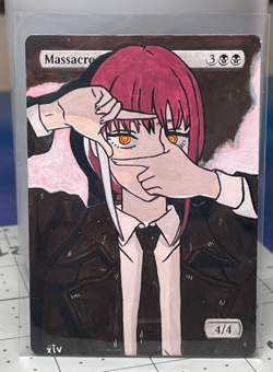 Massacre Girl - Makima Chainsaw Man - MTG Magic the Gathering Hand Painted Alter - Image 2