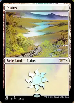 [1x] Plains (100) - Foil - Happy Little Gathering Near Mint, English Secret Lair - Image 1