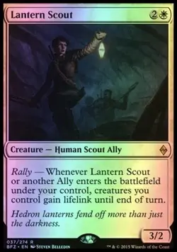MTG FOIL Lantern Scout [English, Battle for Zendikar, Excellent] - Image 1