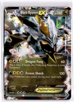 Pokemon TCG Black Kyurem EX 101/149 BW Boundaries Crossed Ultra Rare Light Play - Image 1