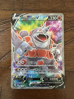 Rhyperior V Pokemon TCG SWSH Darkness Ablaze Holo Full Art Ultra Rare 181/189 - Image 1