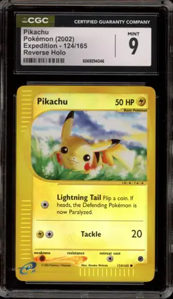 Pokemon Pikachu Expedition Reverse Holo #124 CGC 9 Mint - Image 1