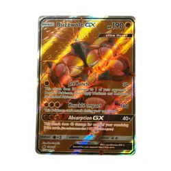 BUZZWOLE GX 104/111 ULTRA RARE FULL ART HOLO POKEMON TCG - S&M -CRIMSON INVASION - Image 1