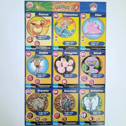 POKEMON 1st Movie 1999 Full Uncut Sheet SET #17 Master Trainer x Burger King CCG - Image 1