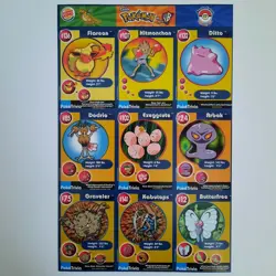 POKEMON 1st Movie 1999 Full Uncut Sheet SET #17 Master Trainer x Burger King CCG - Image 2