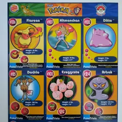 POKEMON 1st Movie 1999 Full Uncut Sheet SET #17 Master Trainer x Burger King CCG - Image 3