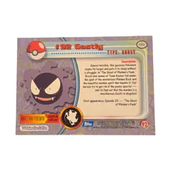 Gastly #92 Topps Pokemon TV Animation Series 2 2000 Non-Holo - Image 2