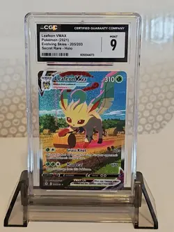 Pokemon TCG Leafeon VMAX 205/203 Evolving Skies Secret Rare Alt Art CGC Mint 9 - Image 1