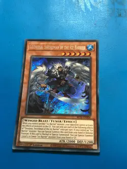 YUGIOH Secret Rare Georgius, Swordman Of The Ice Barrier BLTR-EN006 1st Edition - Image 1