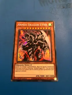 YUGIOH Secret Rare Armed Dragon LV10 SGX3-ENI27 1st Edition - Image 1