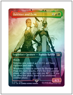 1x Balthier and Fran 0319, Foil, Borderless Art, Final Fantasy, MTG NM - Image 1