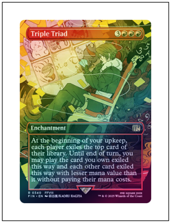 1x Triple Triad, Foil Borderless Art, Final Fantasy, Magic the Gathering MTG NM - Image 1