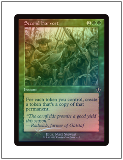 1x Second Harvest, Retro Frame Foil, Innistrad Remastered, MTG NM - Image 1