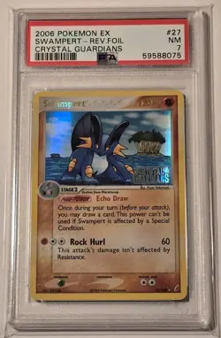 2006 Pokemon Ex Crystal Guardians Swampert Reverse Foil #27 PSA 7 - Image 1