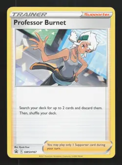SWSH167 Professor Burnet Black Star Promo Card: Pokemon TCG Sword & Shield - Image 1