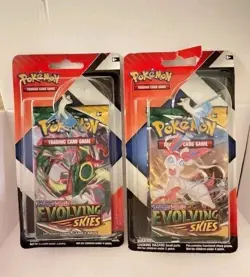 2x Pokemon Evolving Skies & Chilling Reign 2 Pack Blisters & Pins SEALED - Image 1