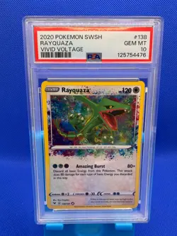 2020 Pokemon SWSH Vivid Voltage Rayquaza #138/185 PSA 10 - Image 1